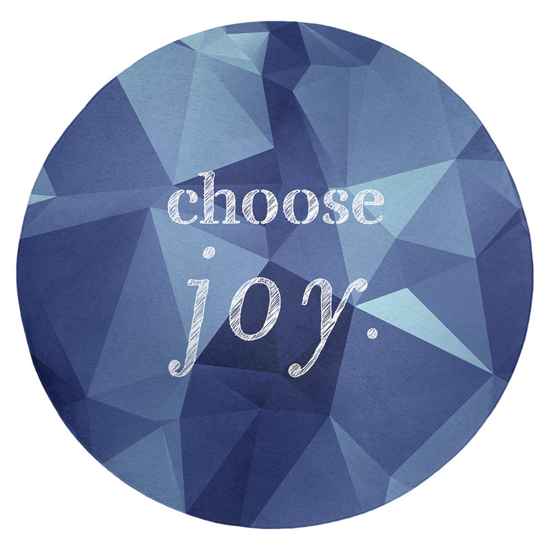 Tapis en chenille synthétique Quotes, Rond 5 pi