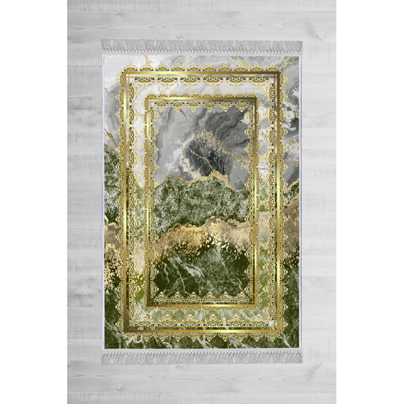Luxurious Velvet Area Rug, 5.2 x 7.5 ft | 100% Velvet Fabric, 100% Cotton Sole, 0.4 in Pile Height | Antibacterial, Non-Slip, Machine Washable | Elegant 3D Digital Print, Perfect for Living Room & Bedroom Décor