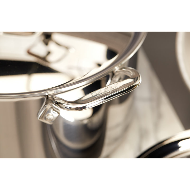 Casserole compacte en acier inoxydable avec couvercle All-Clad D3, Marmite