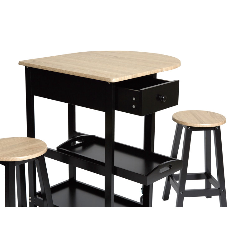 Lamine Extendable Dining Set, Black, Black