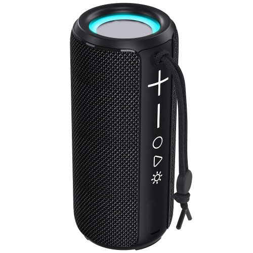 Haut-parleur sans fil à DEL, haut-parleur portatif Blueooth avec haut-parleurs, imperméable IPX6, lumières DEL, fente pour carte Tf pour la maison, les voyages, les fêtes, la plage