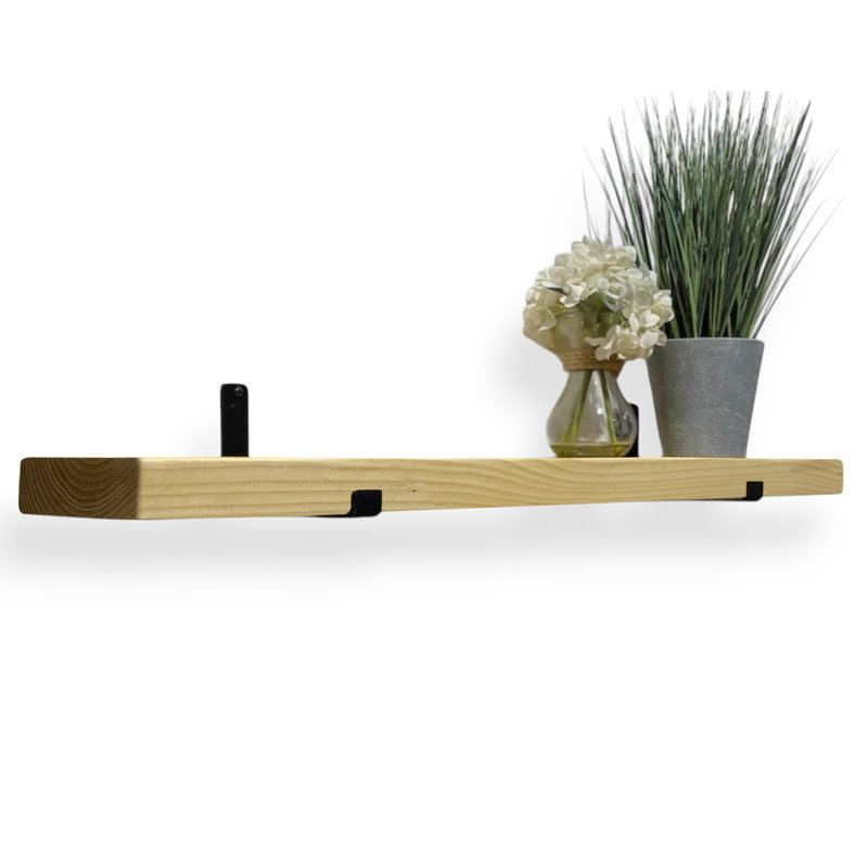 Unique Wood Bracket Shelf, 4.5cm H x 110cm W x 15cm D, Antique Pine