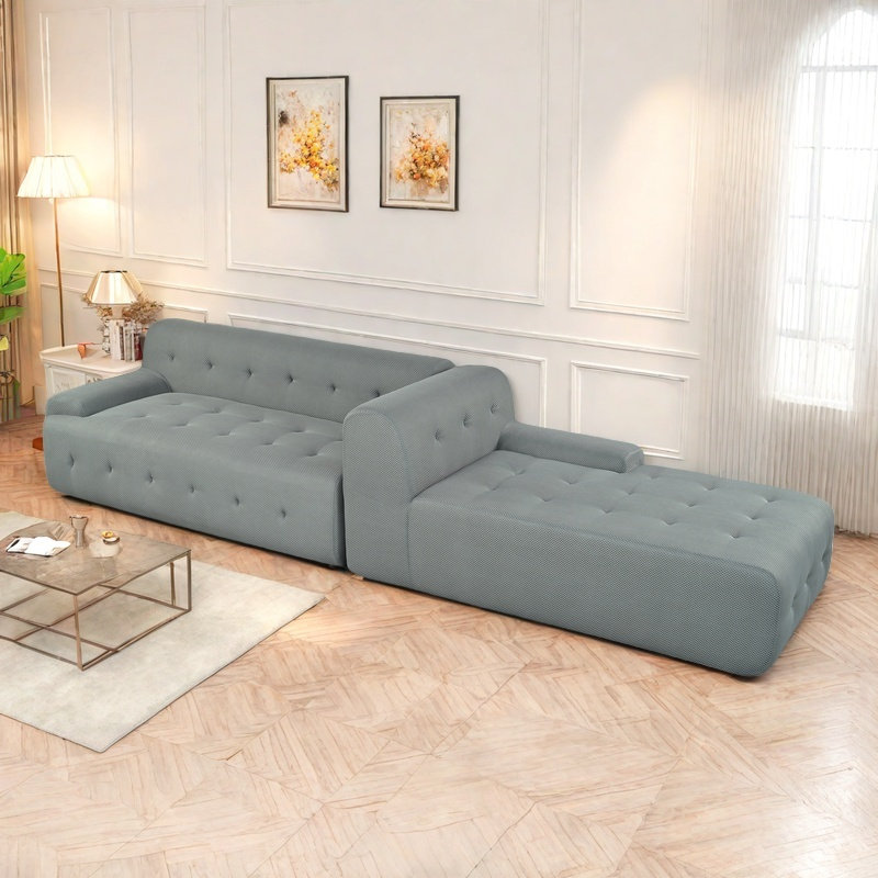 Canapé modulaire Boneless Minimalist, Polyester gris