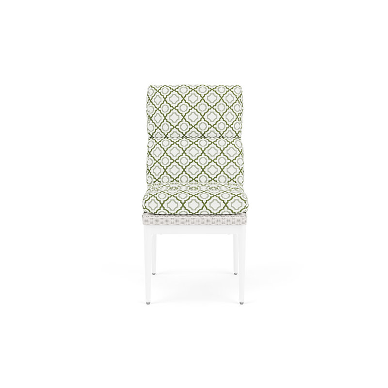 Cascade Outdoor Dining Side Chair, Savannah Green, White
