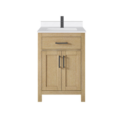 Beckett 24" Freestanding Single Bathroom Vanity with Quartz Top