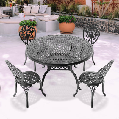 Aluminum 5 Dining , Black Frame, Corrosion Proof Dining, Aluminum, Black, Beautiful And Functional