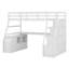 Lit mezzanine avec tiroirs, tablettes et bureau-1193084902