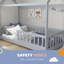HOMCOM Toddler Bed Single Bed Frame House-Shaped for Boys and Girls Grey