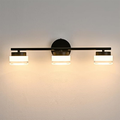 3-Light LED Bathroom Vanity Lights Black