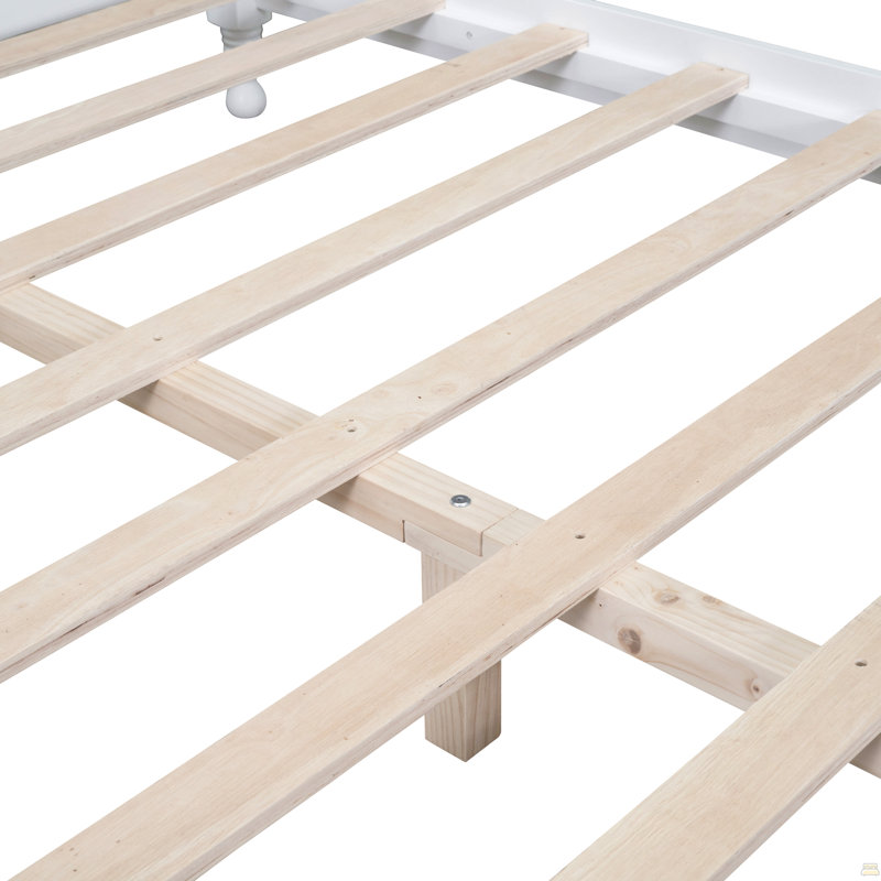 Base de lit plateforme Waterloo, Lit double, Blanc