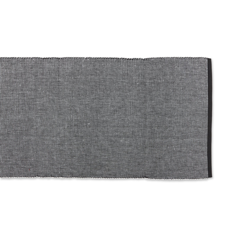 100% Cotton Table Runner, Black, 108" x 13"