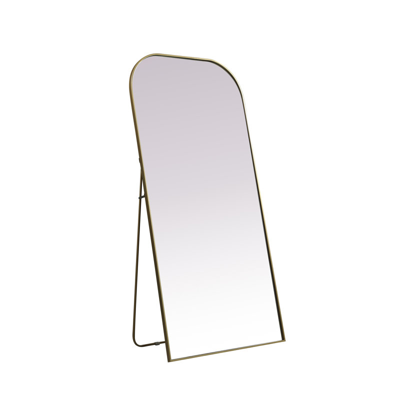 Sabine Metal Arch Floor Mirror, Brass, 76" x 32"
