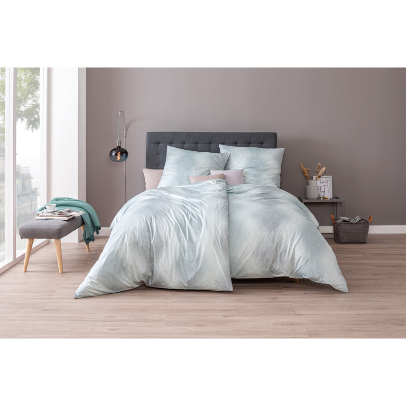 Atelier Cotton Ombre Duvet Cover Set with Pillowcases, Jade, 155 x 220cm Duvet Cover + 1 Pillowcase