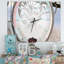 Horloge de roue de chariot de chalet peinte turquoise-35102497
