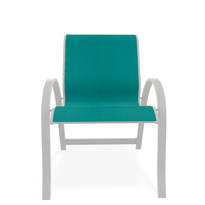Fauteuil de salle à manger empilable Hiraku, Aqua, Neige