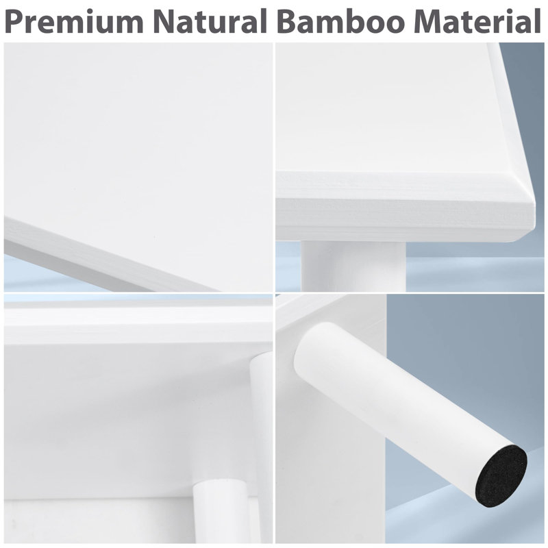 Bamboo Monitor Stand, White