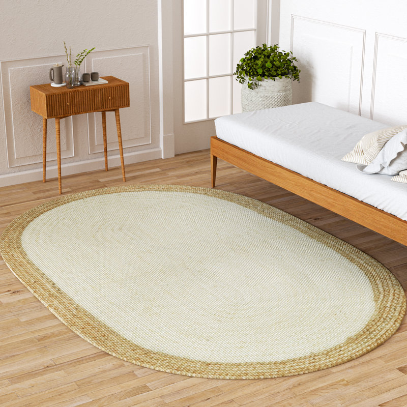 Kayleigh Hand-Braided Jute Area Rug , Oval 6' x 9'