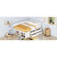 Lit de jour de taille blanche avec tiroirs et tablettes pratiques, fabriqué en bois massif pour une chambre à coucher pleine de style-121104177-121104178