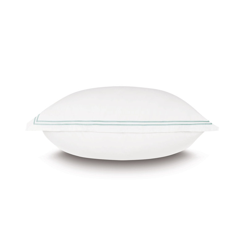Enzo 100% Cotton Pillow Sham, Euro, White/Lake