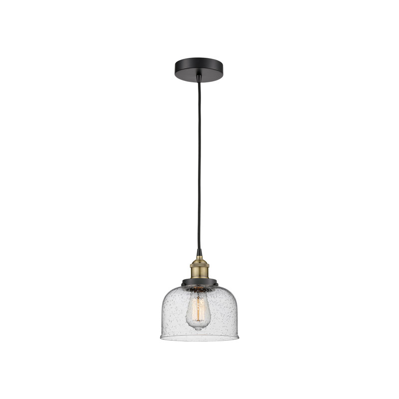 Bostonia 1 - Light Single Drop Pendant Pendant, 9.5" H x 8" W x 8" D, Black Antique Brass, Seedy