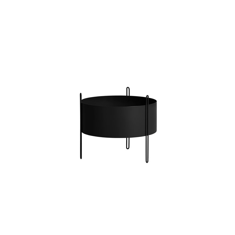 Pidestall Planter (Small), 21.70'' H x 15.70'' W x 15.70'' D, Black