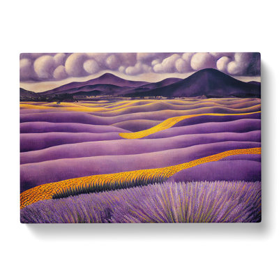 Staggering Lavender Flower Field - Wrapped Canvas