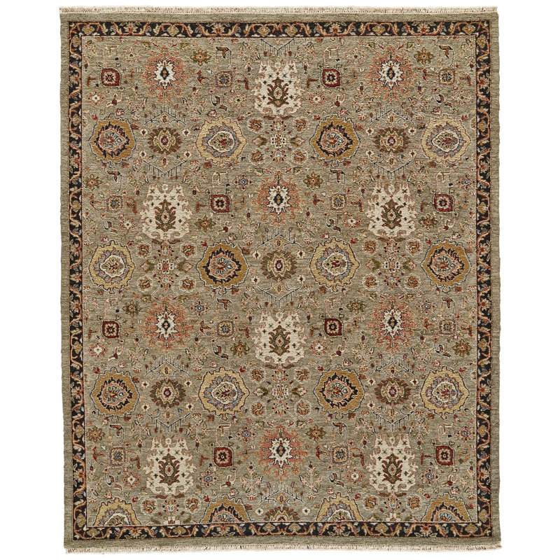 Kondo Hand Knotted Wool Oriental Indoor Rug, Rectangle 2' x 3'