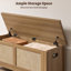 Banc en rotin d'inspiration bohémienne 39,4 po, multifonctionnel avec rangement caché-545482531-546568059