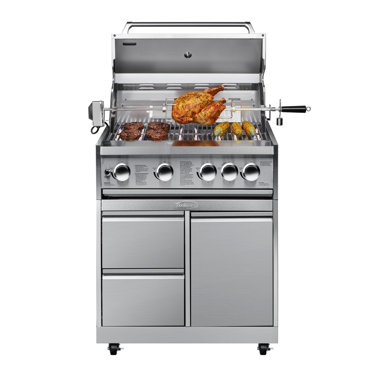 KoolMore Outdoor Kitchen Series Modular Kitchen with a Wood fire Pizza ...