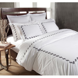 Scroll Egyptian-Quality Cotton Geometric Shapes Duvet Cover