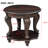 22'' Two Tone Round End Table,Solid Wood Sofa Side Table With Shelf,Living Room Corner Table Easy Assemble