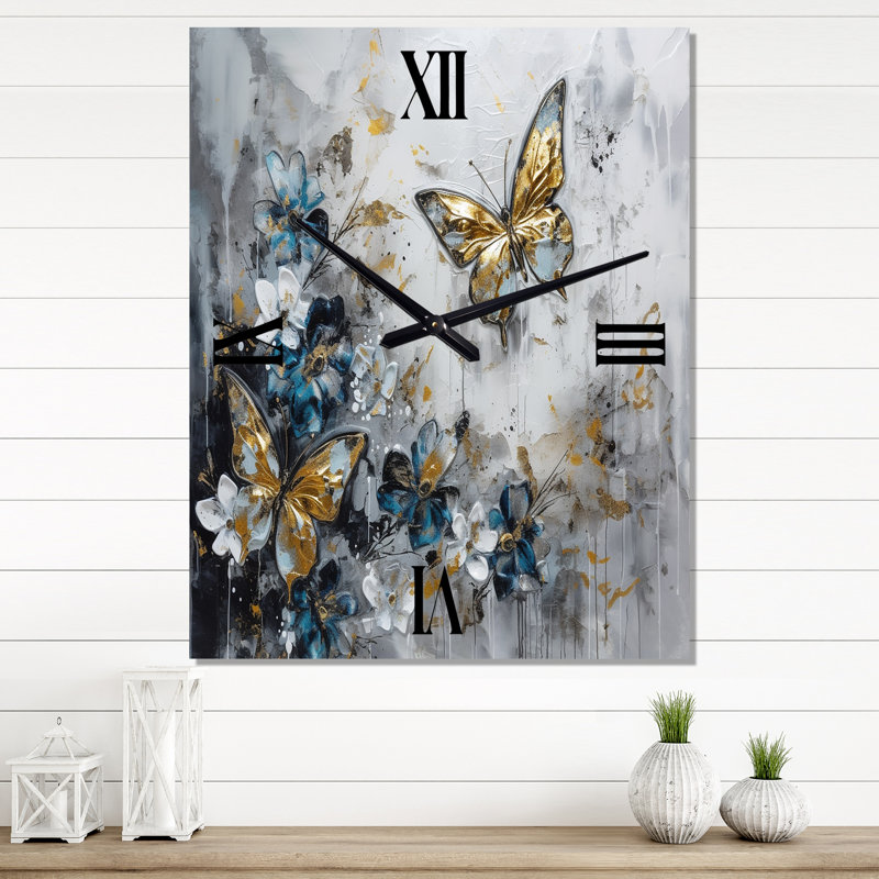Ilyza - Horloge murale florale, Petit