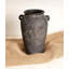 Vase fabriqué à la main avec finition vieillie, décor de ferme rustique, grès texturé unique pour manteau de cheminée ou pièce maîtresse du salon