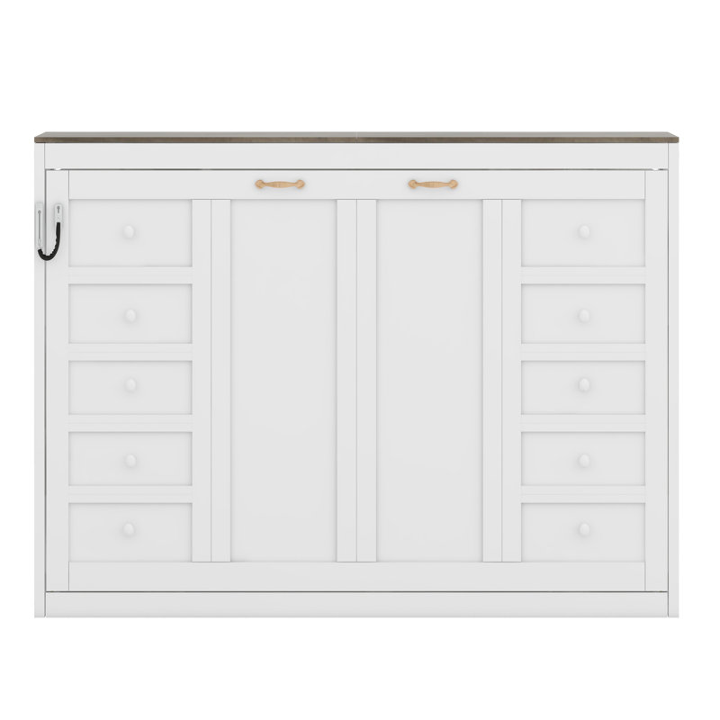 Lit escamotable pliable, Blanc, Grand lit