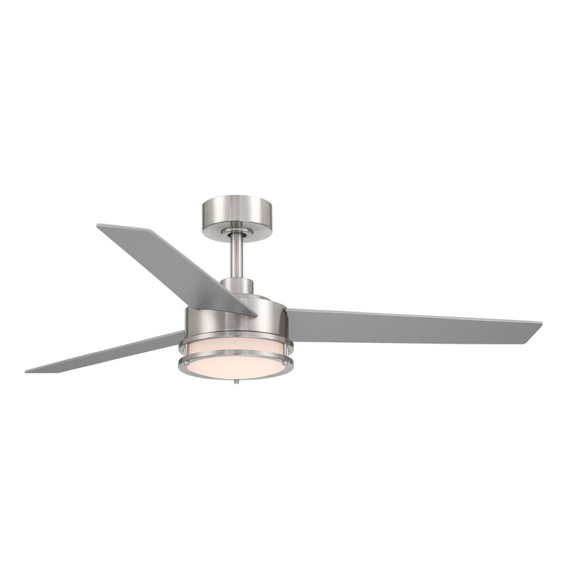 Pura 52'' Ceiling Fan with LED Lights, Silver/Gray