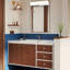Meuble-lavabo de salle de bain en bois d'hévéa de style Mid-Century avec miroir intelligent-1556815088