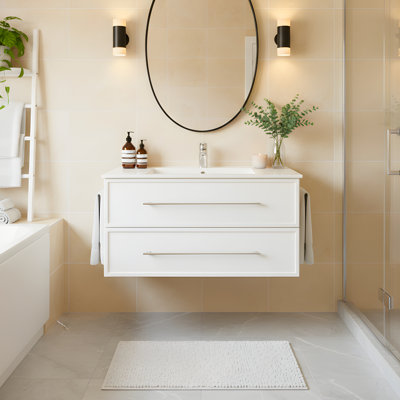 Milano 36" Single Sink Bathroom Vanity with Cultured Marble Top