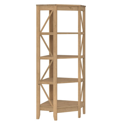 Wood Corner Bookcase 4 Shelf Corona | 