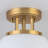3-Light Tapered Glass Semi Flush Mount