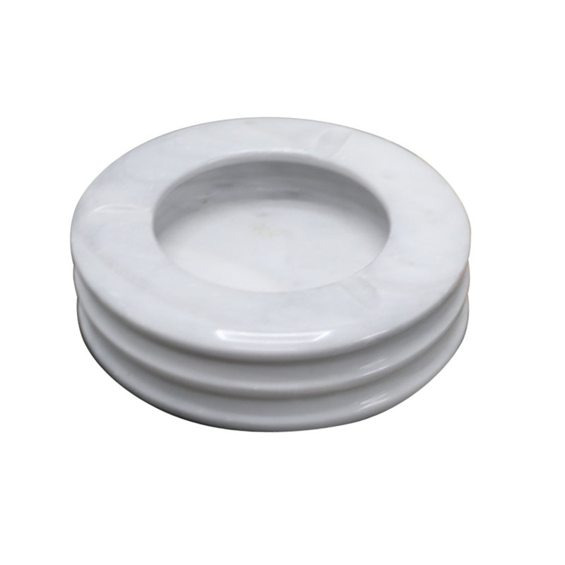 Cendrier en marbre gris poli de 5 pouces - Pierre naturelle fabriquée à la main, Gris Badal, H 1,50 po x l 5 po x P 1,50 po