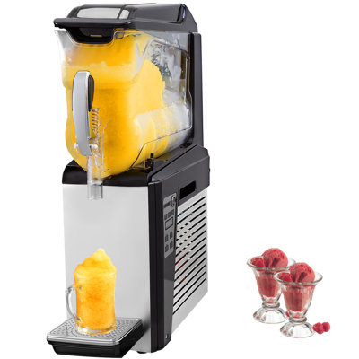 VEVOR 110V Slushy Machine 10L Single-Bowl Frozen Drink Maker 600W Day Night Modes Auto Clean Slushy