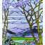 Tiffany Magnolia And Iris Stained Glass Lighted Window