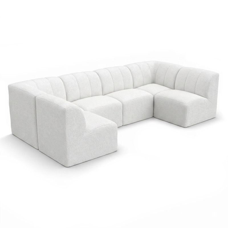 Canapé modulaire intérieur en U 124 po Praia Sunbrella® Bouclé