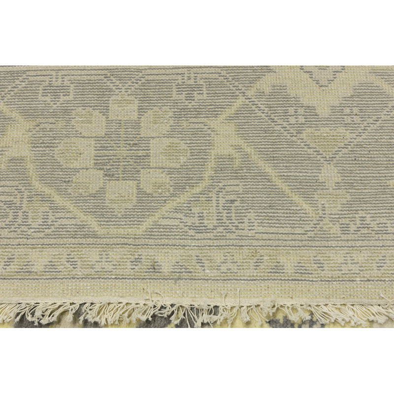 Tapis oriental jaune Oushak 9 x 12