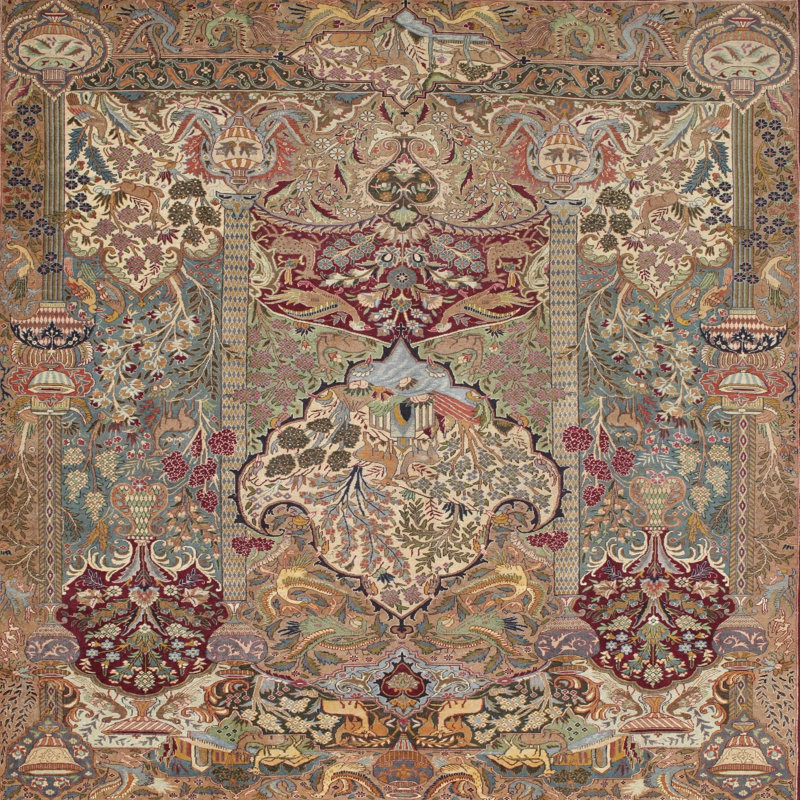 Oriental Indoor Rug, Square 4'