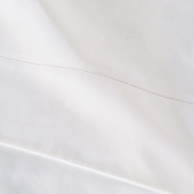 Gianna Egyptian Cotton Percale, White, Standard Pillowcase