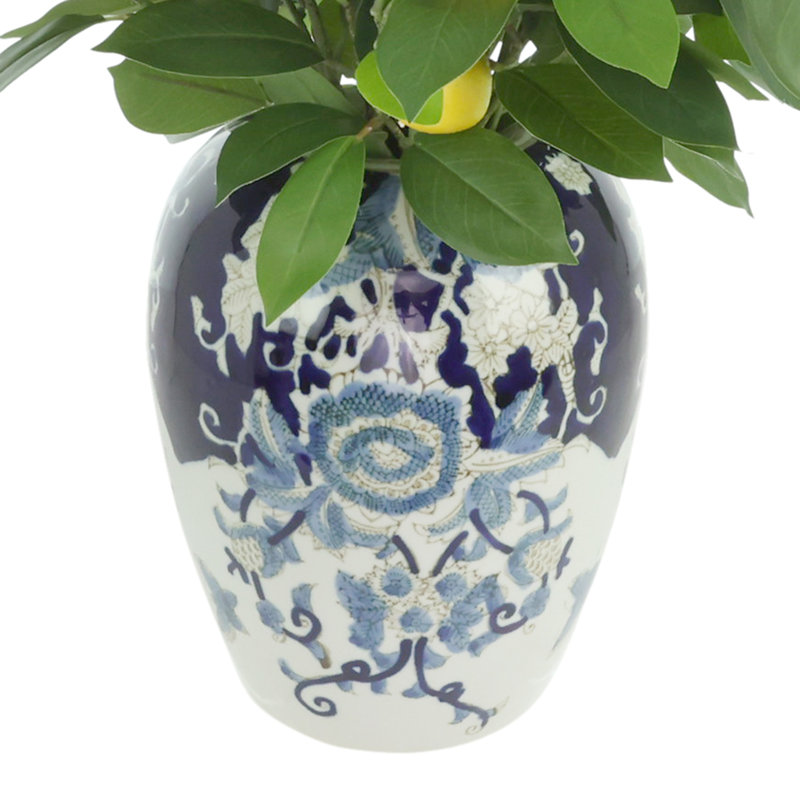 Lemon Leaf Arranged in a Decorative Ceramic Vase