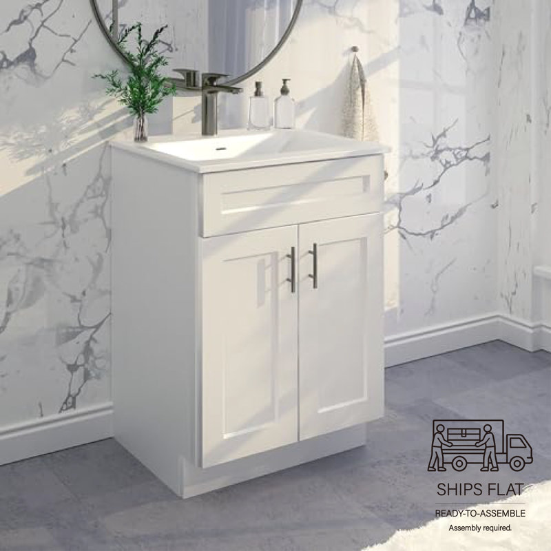 Armoire de meuble-lavabo simple 24 po Shaker