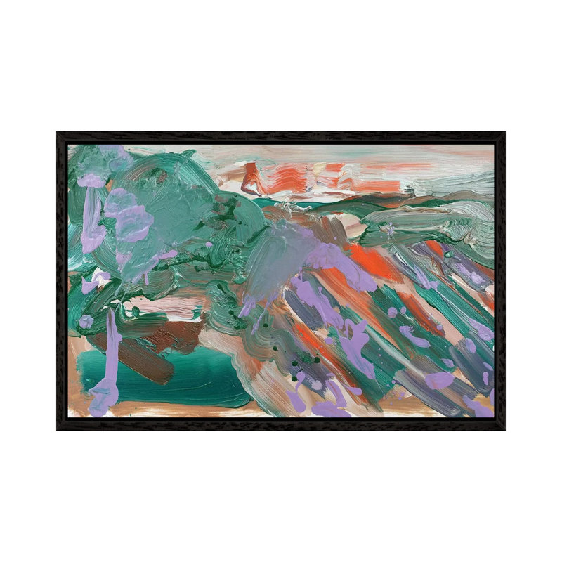Abstract Vineyard IV by Pamela Staker - Painting on Canvas, Black Framed, 66.04 cm H x 45.72 cm W