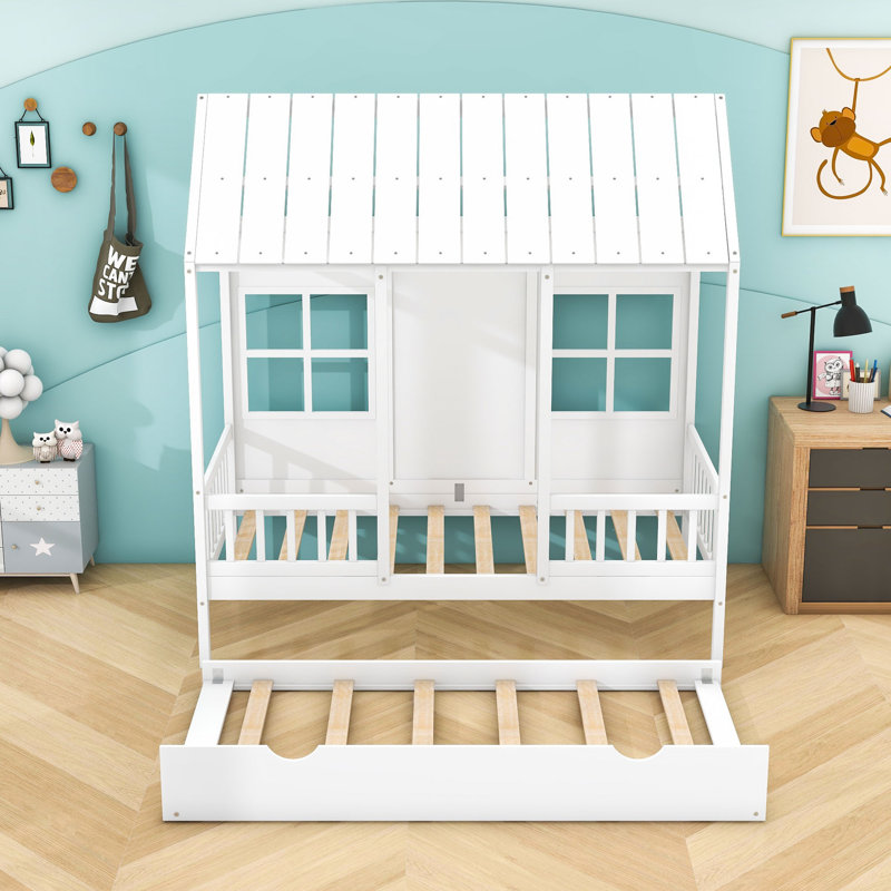 Kids Twin with Trundle, White